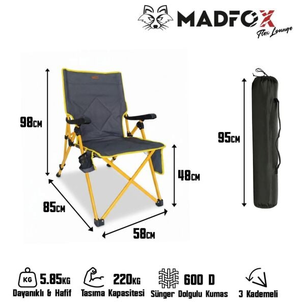 Madfox FlexLounge 3X Katlanabilir Kamp Sandalyesi