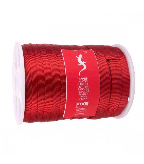 Roca Fixe Flat Tape 25,0 mm. Perlon Bant 100 m. high risk red