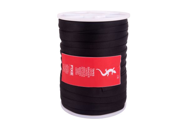 Roca Fixe Tubular Tape 25,0 mm. Perlon Bant 100 m. Black