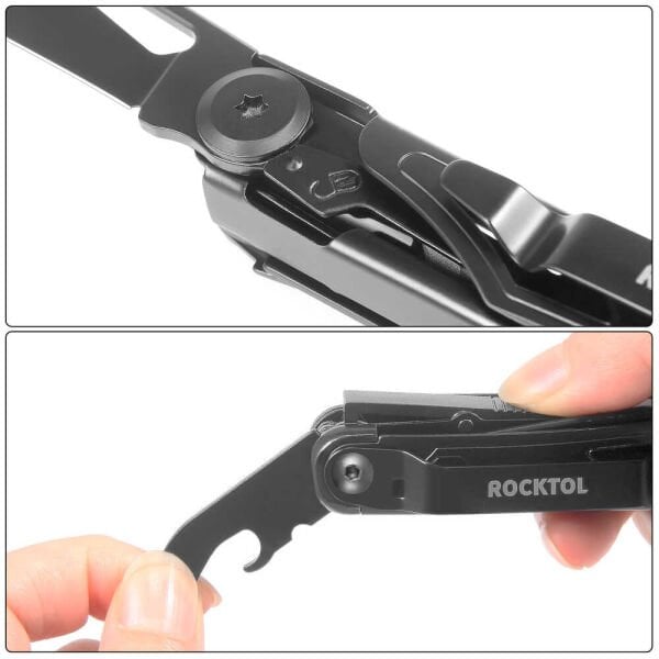 Rocktol 12 Fonksiyonlu Multitool Siyah Çakı Kılıflı