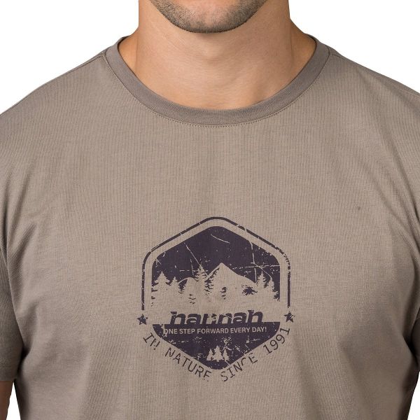 Hannah Ramone Baskılı Erkek T-Shirt Timber Wolf