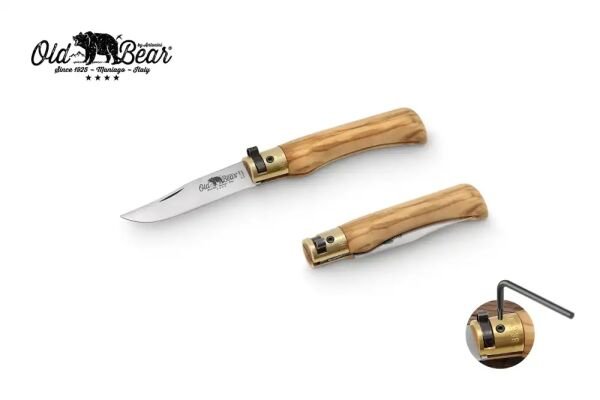 Antonini Old Bear 10cm Zeytin Ağacı Saplı Çakı