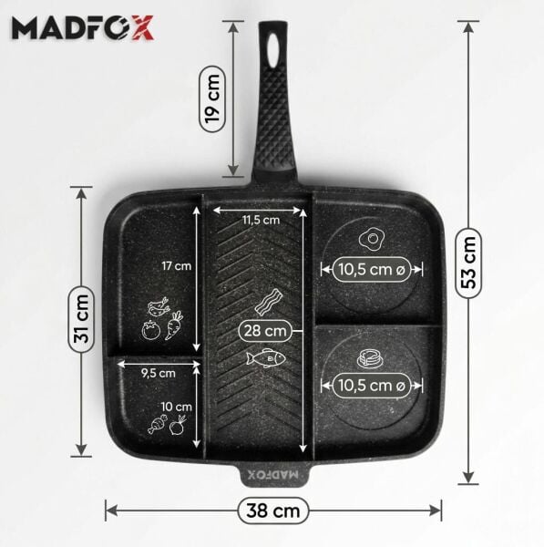 Madfox GrillMaster 5 Gözlü Granit Döküm Tava