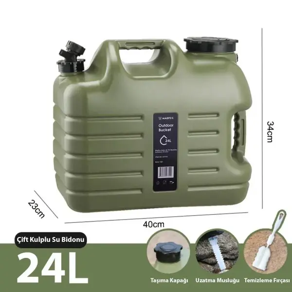 Madfox Galon Air PE Musluklu Su Bidonu 24 Litre