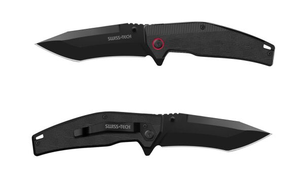 Swiss Tech G10 Folding Knife-Black TiNi