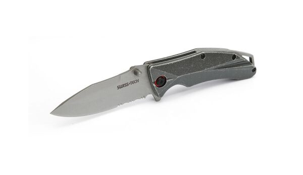 Swiss Tech Aluminum Serrated Folding Knife