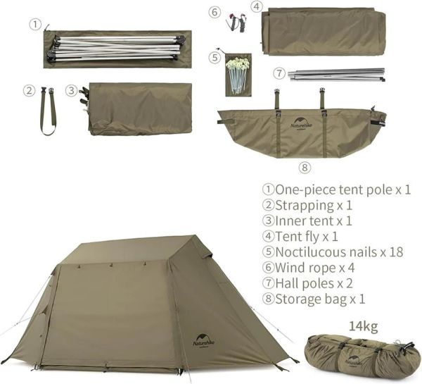 Naturehike Village 5.0 Otomatik Kurulum 4 Kişilik Kamp Çadır