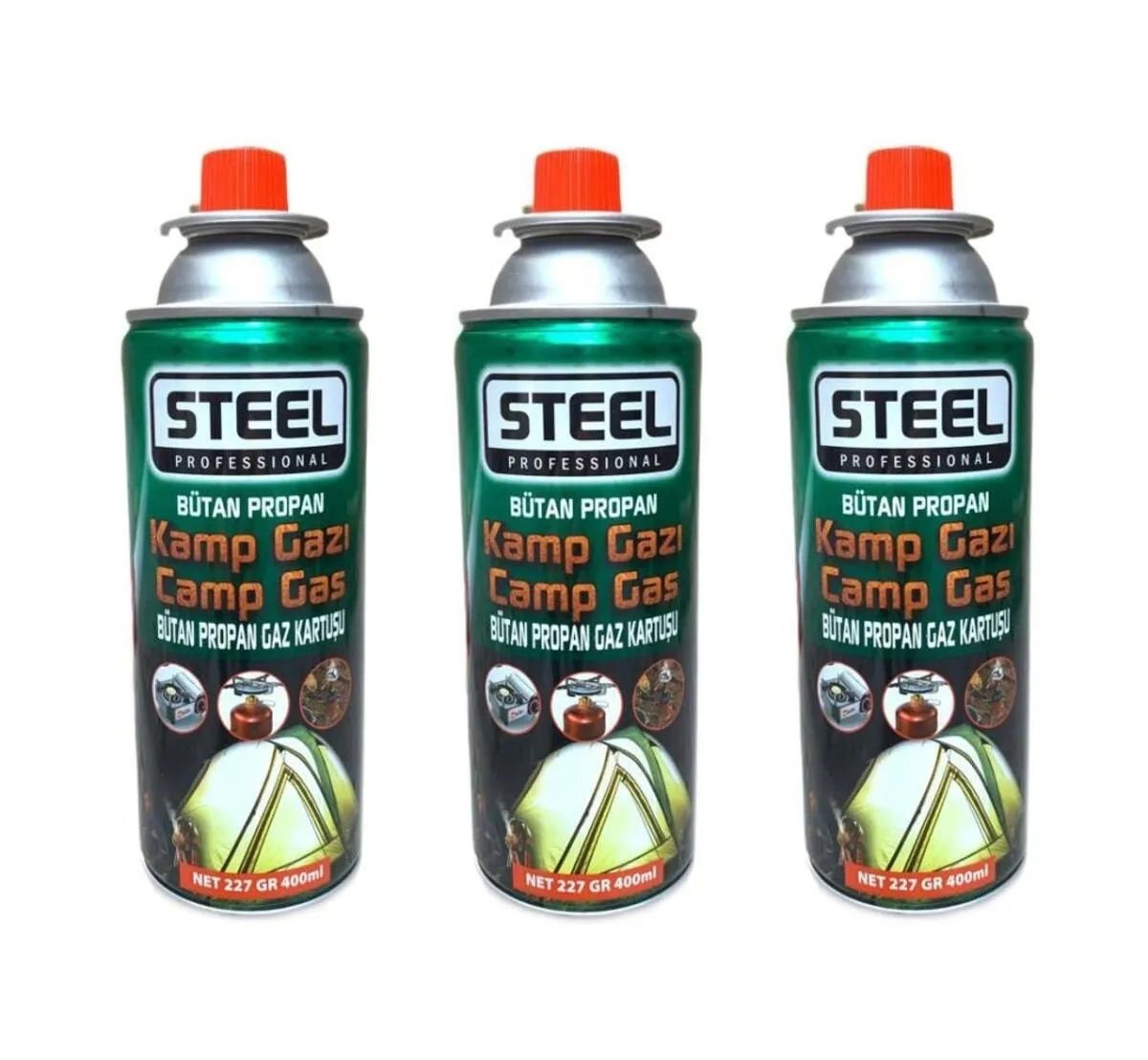 STEEL Kamp Gazı 400ml Ck-715 - 3 adet