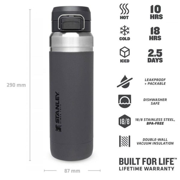 Stanley The Quick Flip Water Bottle Charcoal 1.06 L