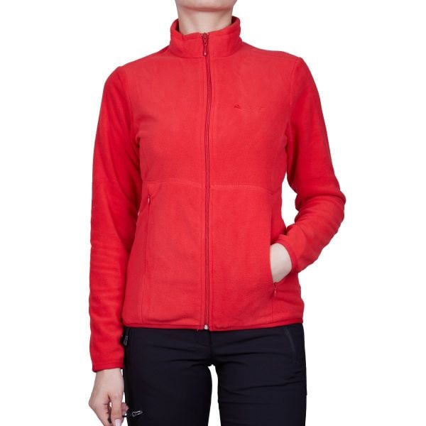 Alpinist Alpha Tam Fermuarlı Kadın Polar - kırmızı