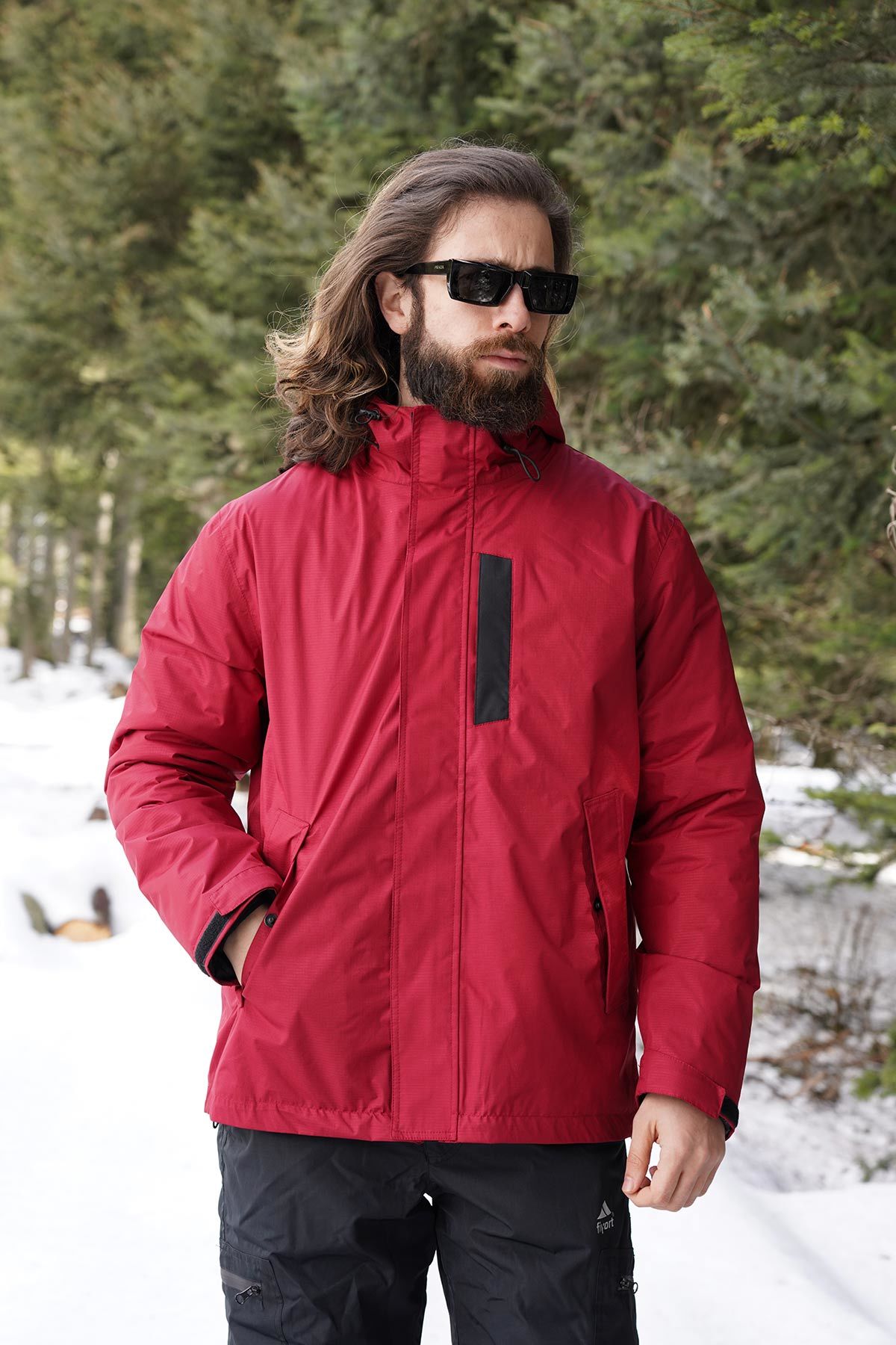 Fiyort Floyen Polarlı Yağmurluk KIRMIZI