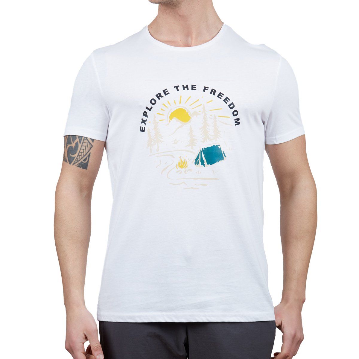 Alpinist Vide Erkek T-Shirt BEYAZ