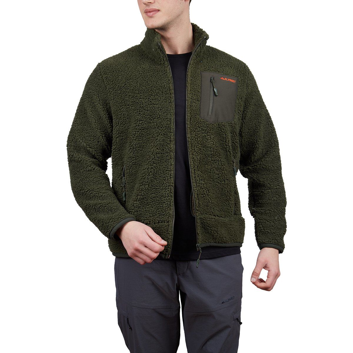 Alpinist Plus Teddy Erkek Polar Mont - haki