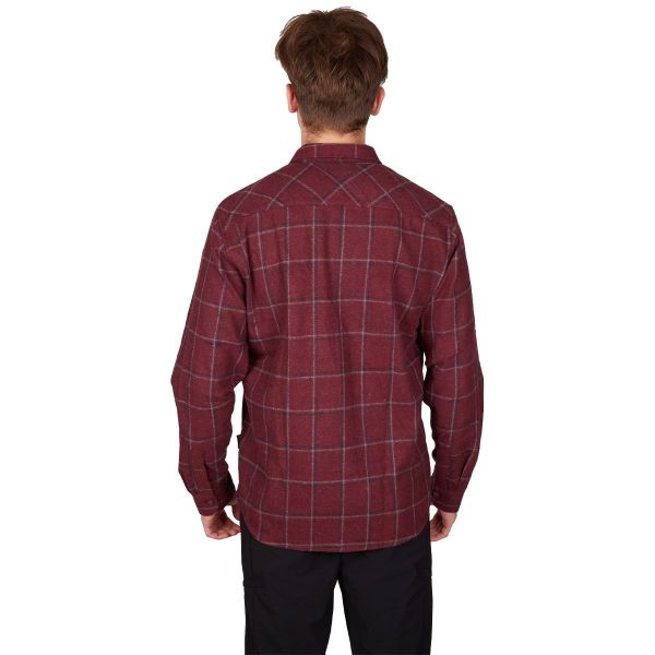 Alpinist Felder Erkek Ekose Outdoor Gömlek - Bordo lacivert