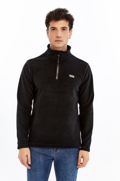 Champp Summit Yarım Fermuarlı Erkek Polar - Siyah