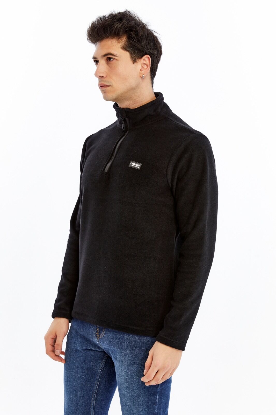 Champp Summit Yarım Fermuarlı Erkek Polar - Siyah