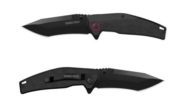 Swiss Tech G10 Folding Knife-Black TiNi
