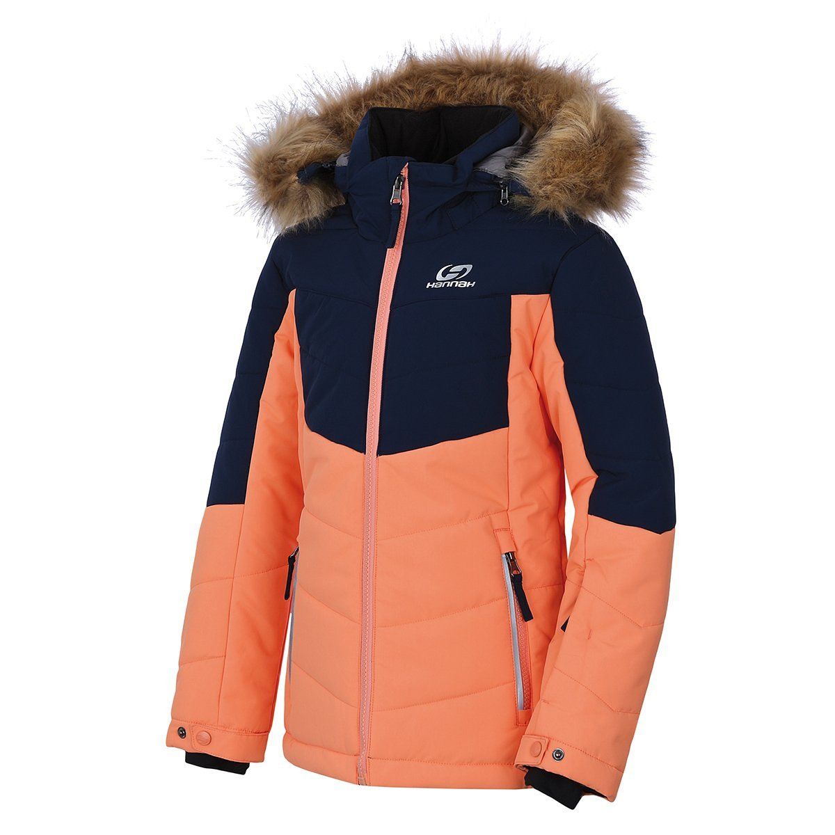 Hannah Leane Jr Çocuk Kayak Mont - Dress Blues-Cantaloupe