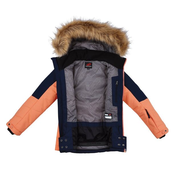 Hannah Leane Jr Çocuk Kayak Mont - Dress Blues-Cantaloupe