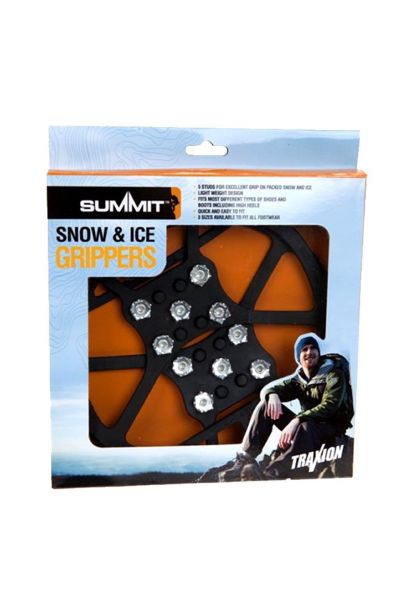 Summit Traxion Kar Buz ve Çamur için Ayakkabı Kayma Önleyici Çivi Takviyeli Taban Desteği Black