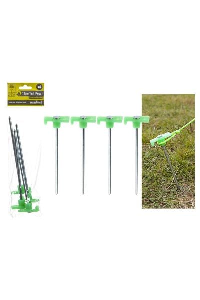 Summit Glow in the Dark Rock Pegs 18cm Sert Zeminler İçin Çadır Kazığı 4'lü Paket Alu