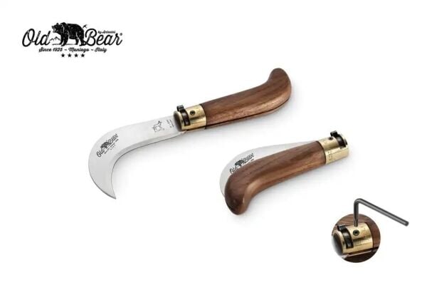 Antonini Old Bear 7,5cm Ceviz Ağacı Saplı Budama Çakısı