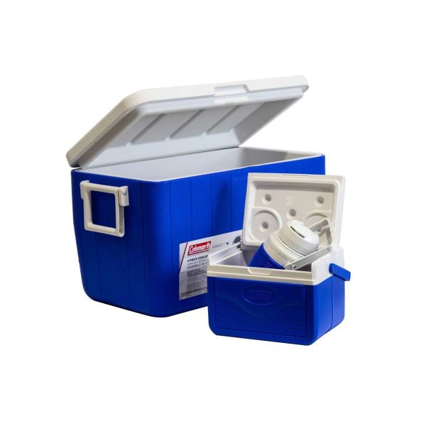 Coleman Cooler Combo 48 QT 45.4 Lt BL Combo 5 QT 3 Gal. 3-Piece Buzluk Set