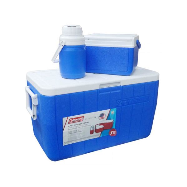 Coleman Cooler Combo 48 QT 45.4 Lt BL Combo 5 QT 3 Gal. 3-Piece Buzluk Set