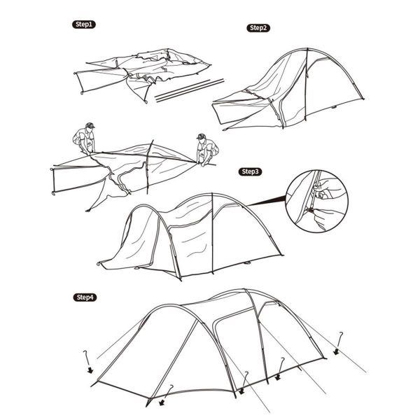 Naturehike Knight-3 +UPF50 3 Kişilik Kamp Çadırı