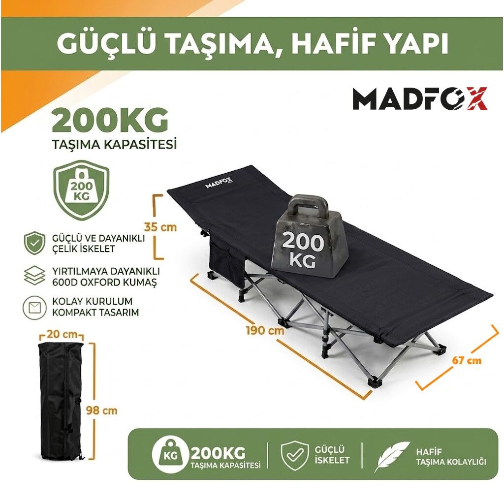 Madfox AeroLift Katlanır Kamp Yatağı Kampet