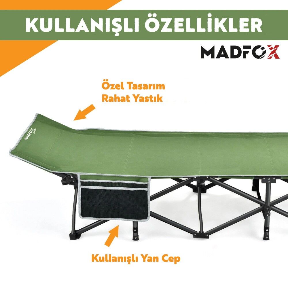 Madfox SteelRest Çelik Katlanır Kamp Yatağı Kampet