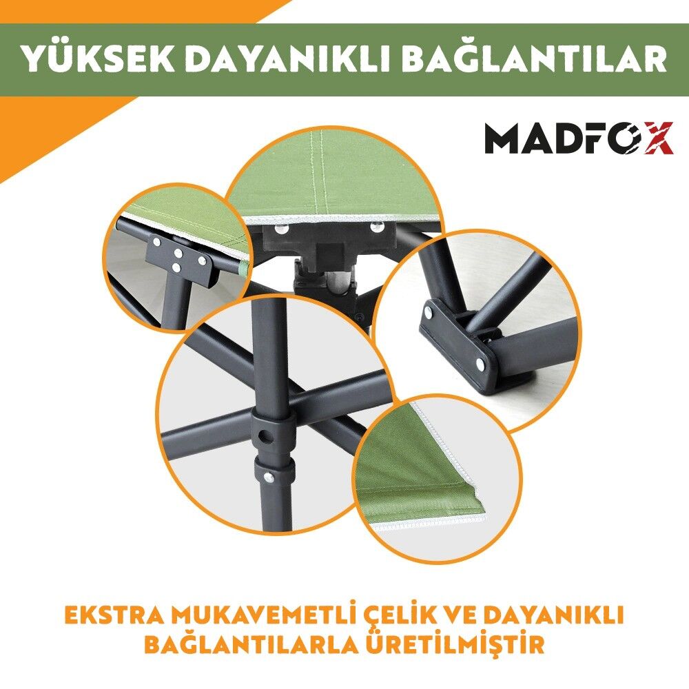 Madfox SteelRest Çelik Katlanır Kamp Yatağı Kampet