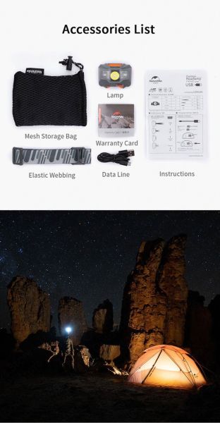 Naturehike TD-02 Lightweight Şarjlı Kafa Lambası 150 Lümen